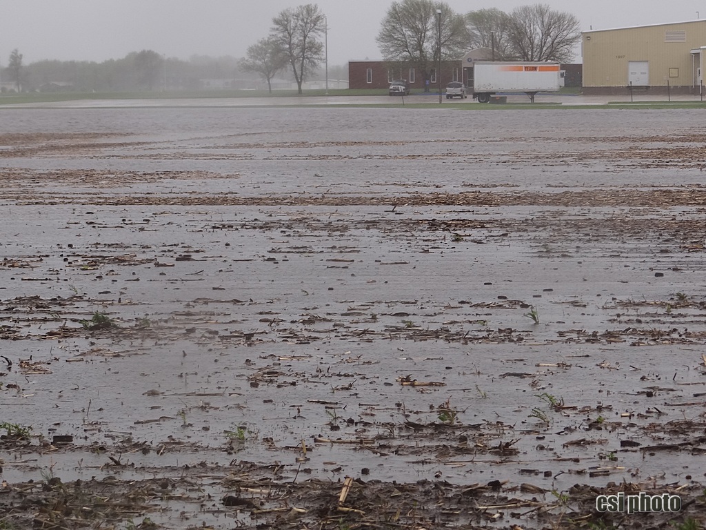 Water standing in fields NE Jamestown by airport